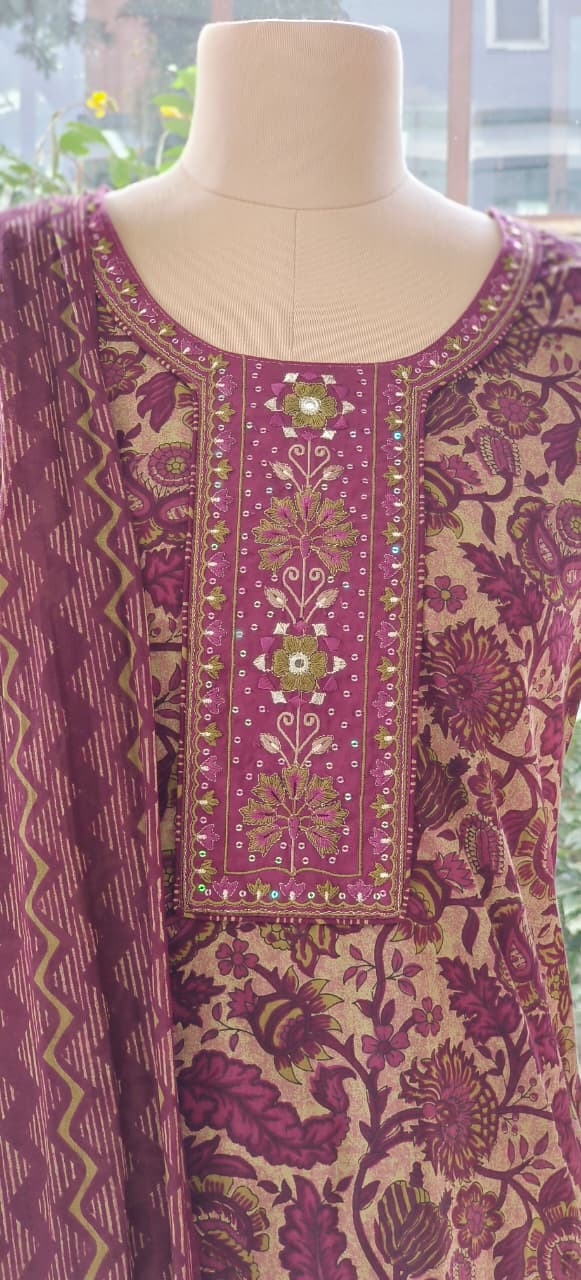 Floral Printed Summer Friendly Cotton Full Suit Set-12301,12300