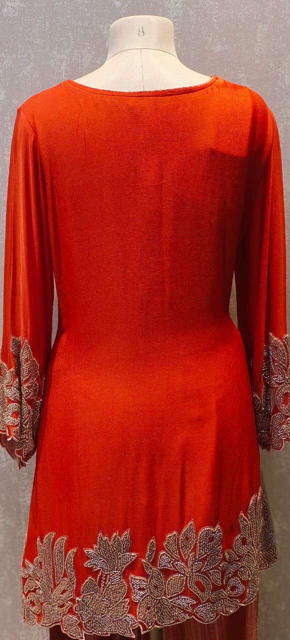 Premium Fuchsia Embroidered Kurta with Zari Work Heavy Brocade Palazzo and Matching Dupatta-12455,12457