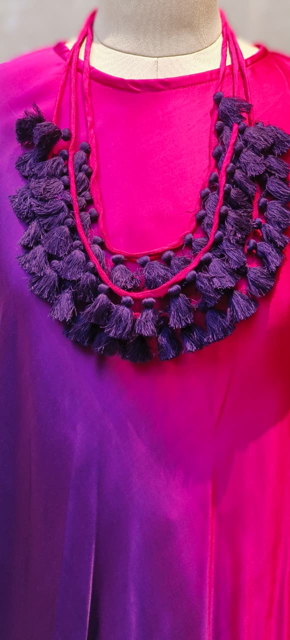 Modal Satin Very Stylish Drape Look Dual-Tone Festive Fusion Indo-Western Wear With Separate Neck Piece- 12842, 12841