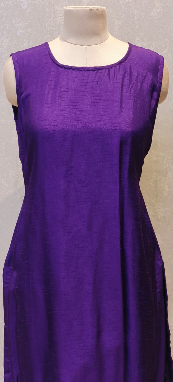 Co-Ordinated Neck Line Pearl Tassel Fronted Slitted Long Organza Outer With Kurta Pant Set In Silk Fabric- 12776, 12775, 12774