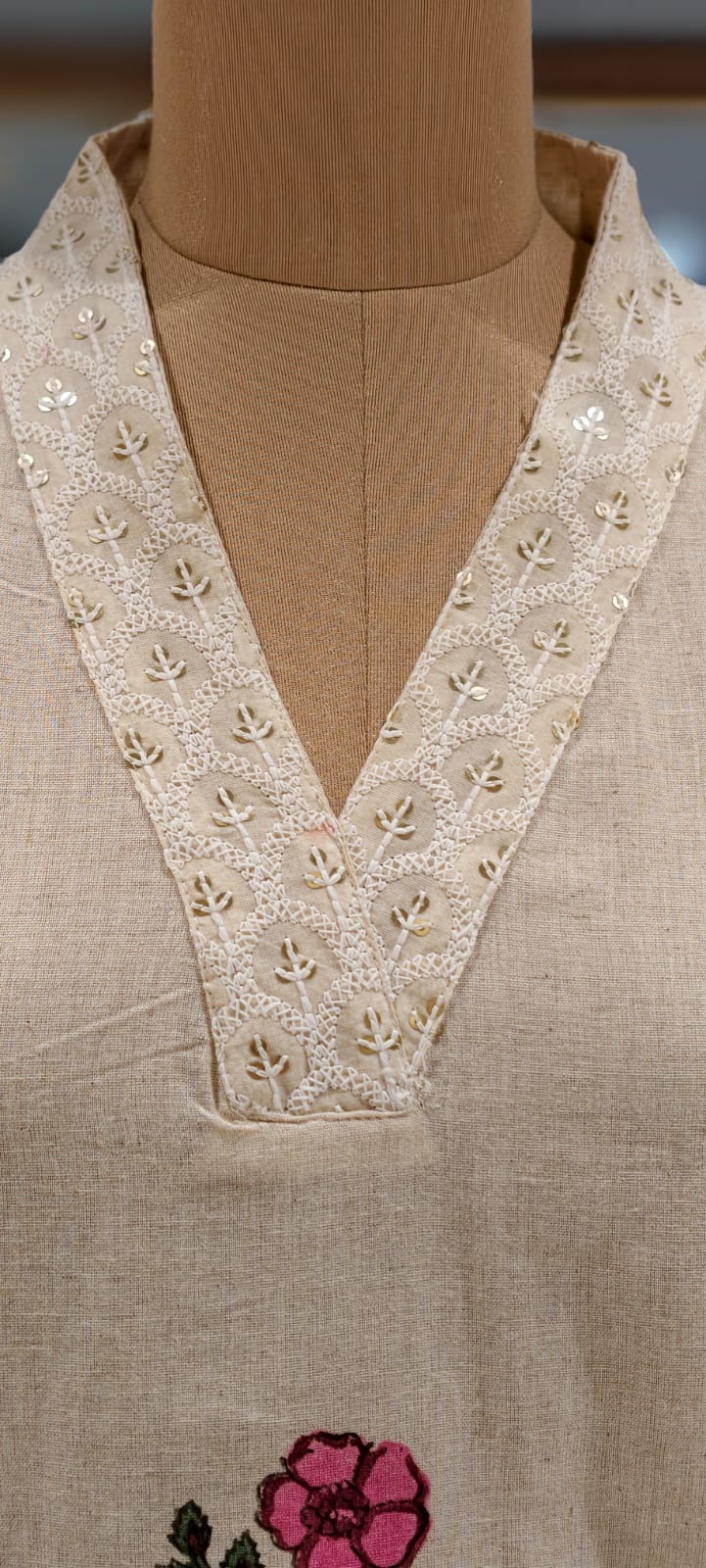 Pastel Elegance Soft Tone Embroidery With Printed Kurta Pant Set In Flex Cotton Fabric- 13016