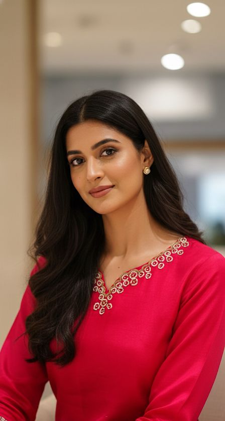 Tiny Pearl With Cut-Dana Spiral Work Tissue Full Suit Set With Dupatta & Loose Palazzo Bottom- 12732