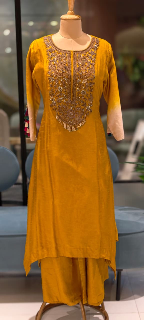 Stunning Hand-Embroidery Exquisite Festive Wear Kurta Pant Set- 13250