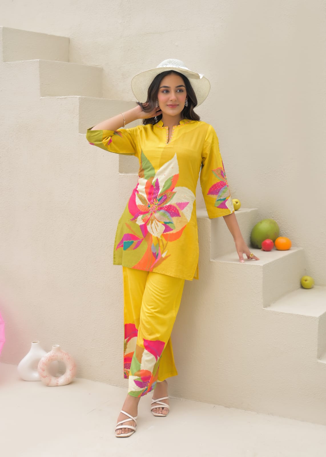 Summer Vibe Cool Printed Co-Ord Set In Premium Cotton Fabric- 13805