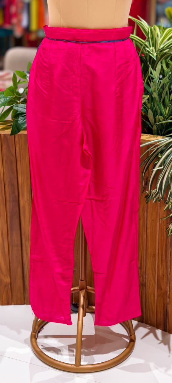 Dola Silk Rani Pink Ethnic Suit Set With Floral Embroidered Neckline Bhandhani Print Angrakha Pattern Full Suit Set 13854