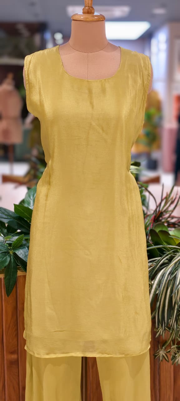 Luxury Chinon Indo Western  Hand Embroidered Neckline, Tassel Detailing and Elegant Sheer Finish-13820