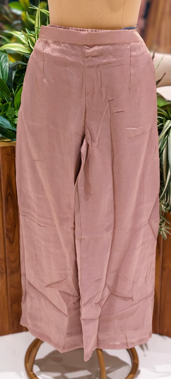 Luxury Shimmer Tissue Hand Embroidered Kurta with Palazzo Set-13812