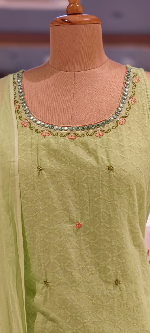 Beautifull Cotton Sleeveless Full Suit With Plain Dupatta-13978 RB13