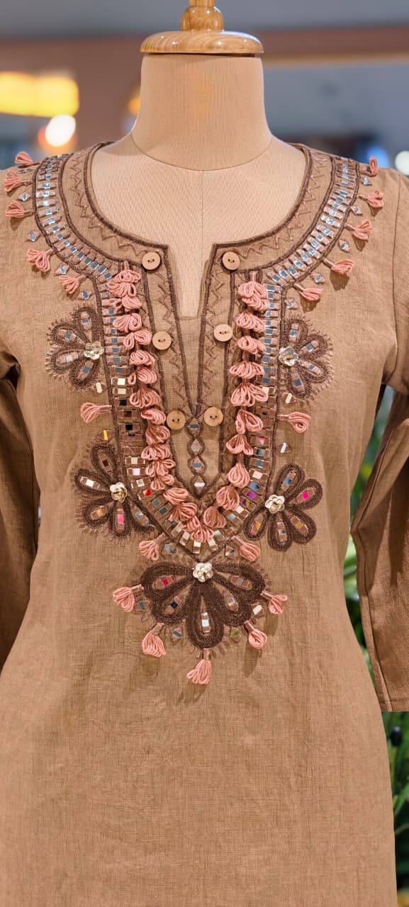 Premium Cotton Blend Ethnic Cords Set with Intricate Thread & Mirror Work-14004 RB05