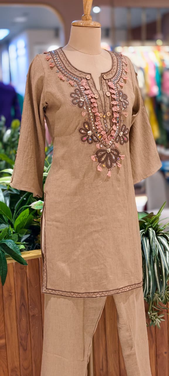 Premium Cotton Blend Ethnic Cords Set with Intricate Thread & Mirror Work-14004 RB05