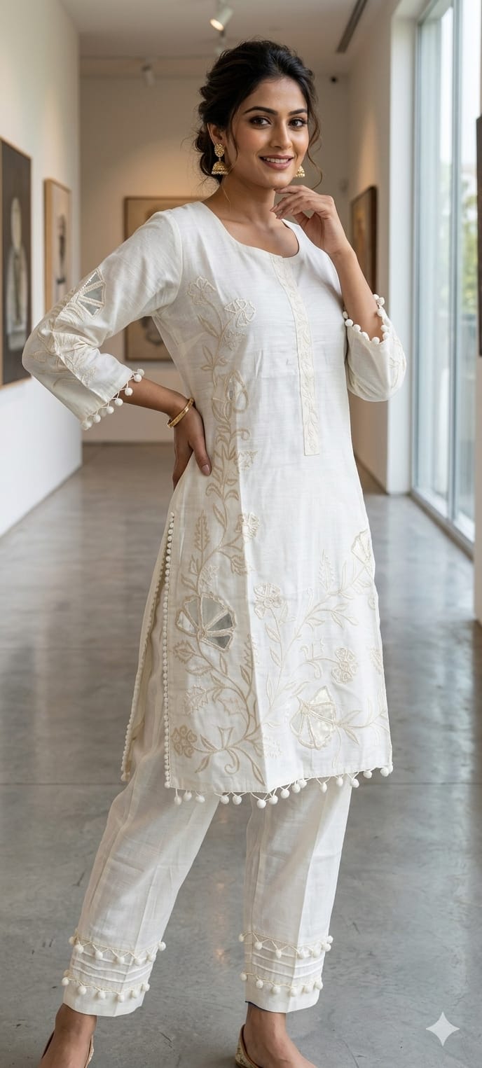 Soft Cotton Fabric Minimal Thread Work Ethnic Co-ord Set 14002 RB06