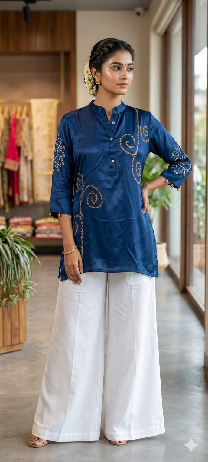 Stylish Crepe Printed Shirt Collection with Button-Down Design Contemporary Fusion Wear-14020-21-22 RB01