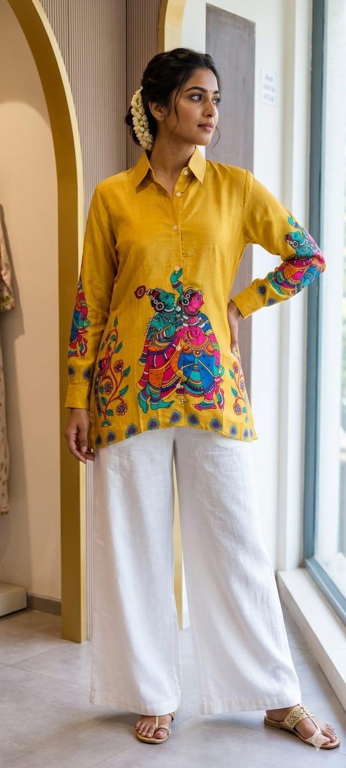 Stylish Crepe Printed Shirt Collection with Button-Down Design Contemporary Fusion Wear-14020-21-22 RB01