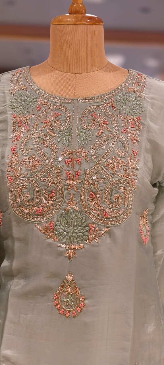 Elegant Pastel Embroidered Kurta Lehenga Set with Dupatta-13781 RB26