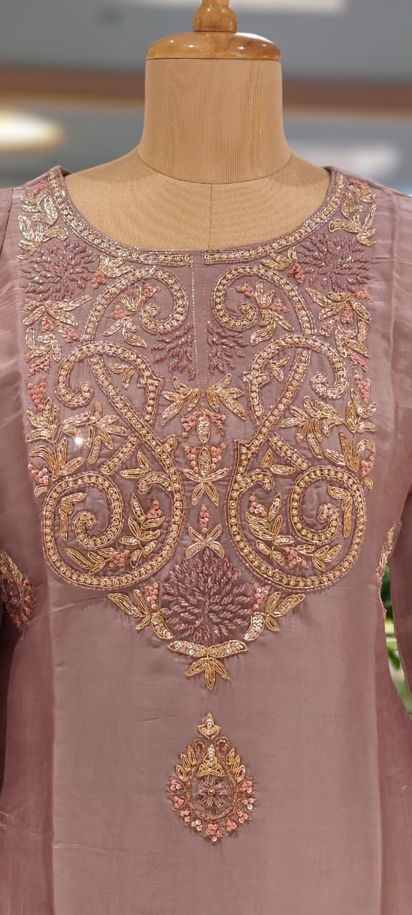 Elegant Pastel Embroidered Kurta Lehenga Set with Dupatta-13781 RB26