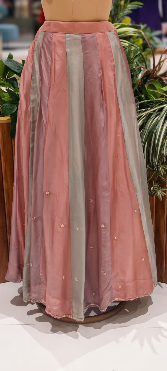 Elegant Pastel Embroidered Kurta Lehenga Set with Dupatta-13781 RB26