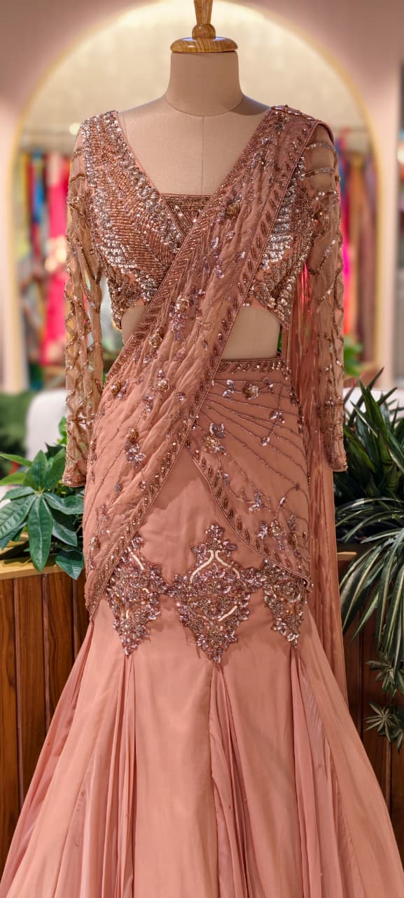 Radiant Elegance Embellished Lehenga Set with Stylish Sleeves RB83 (DISPATCHING AFTER 30 TO 45 DAYS ON ORDERS