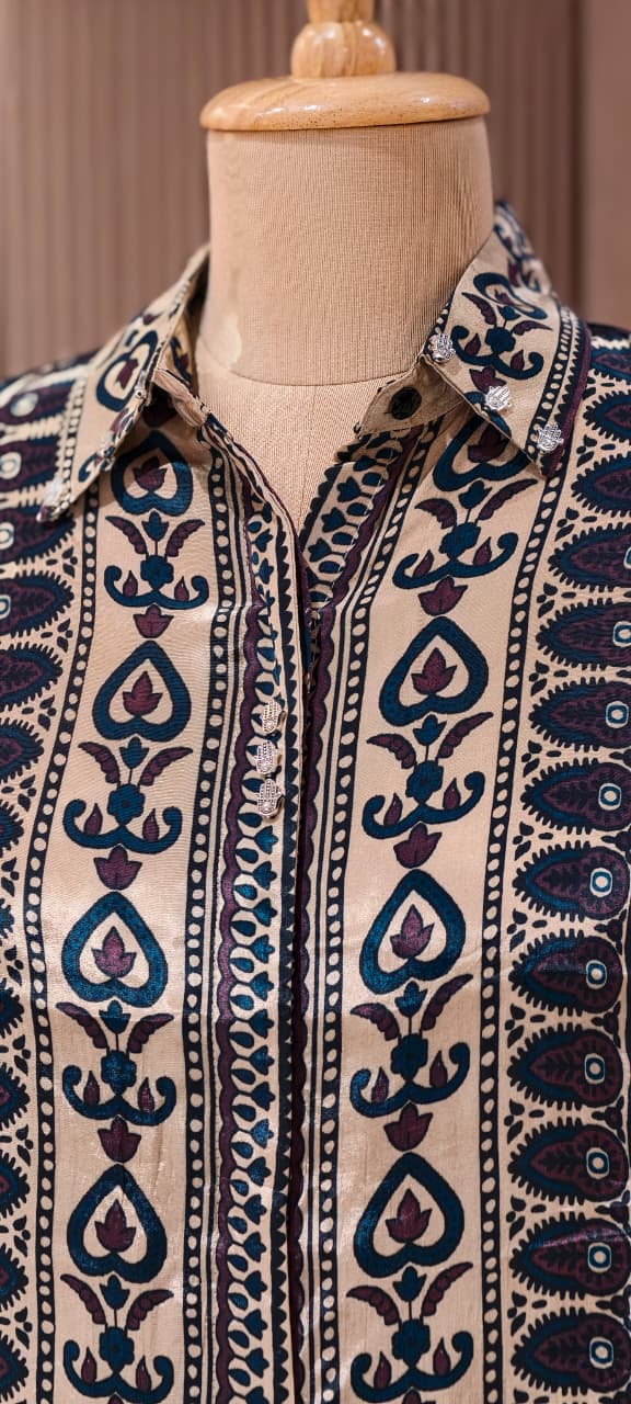 Designer Trendy Printed Casual Wear Shirt In Crepe Fabric- 14120 RB115