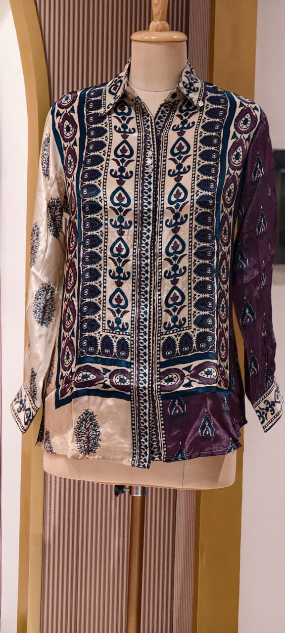 Designer Trendy Printed Casual Wear Shirt In Crepe Fabric- 14120 RB115