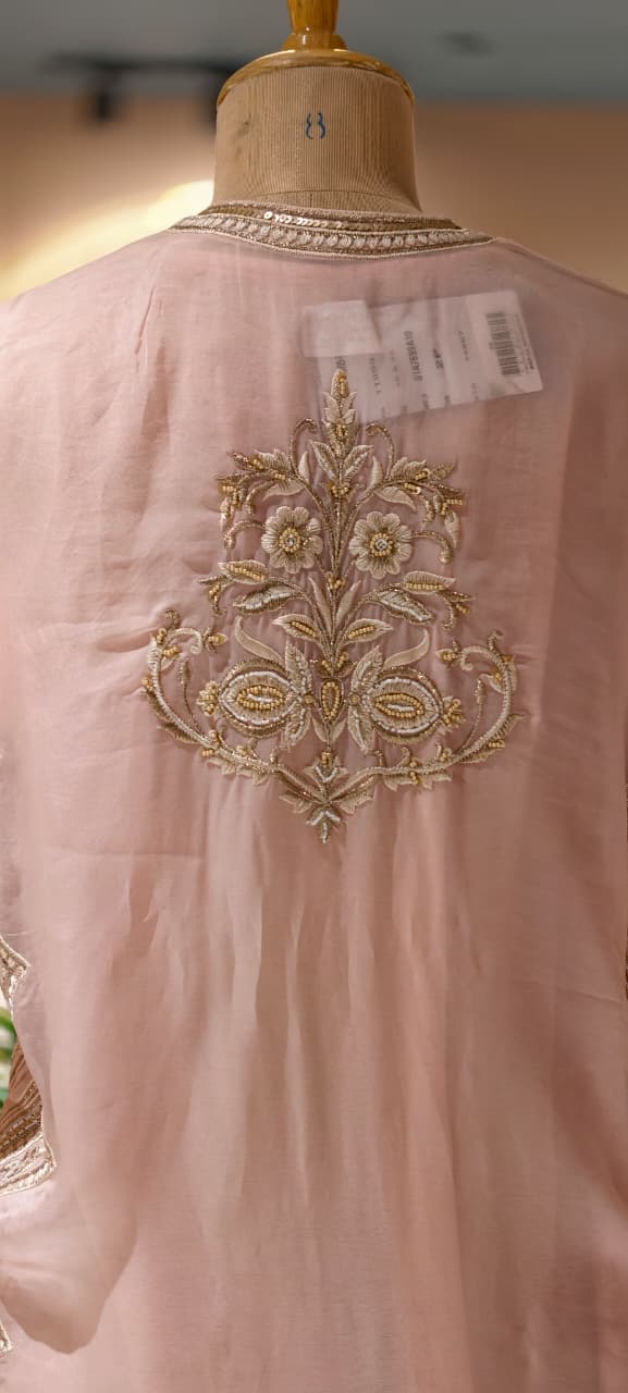 Luxury Designer Embroidered Pakistani Style Kurta Palazzo Set with Dupatta-14887