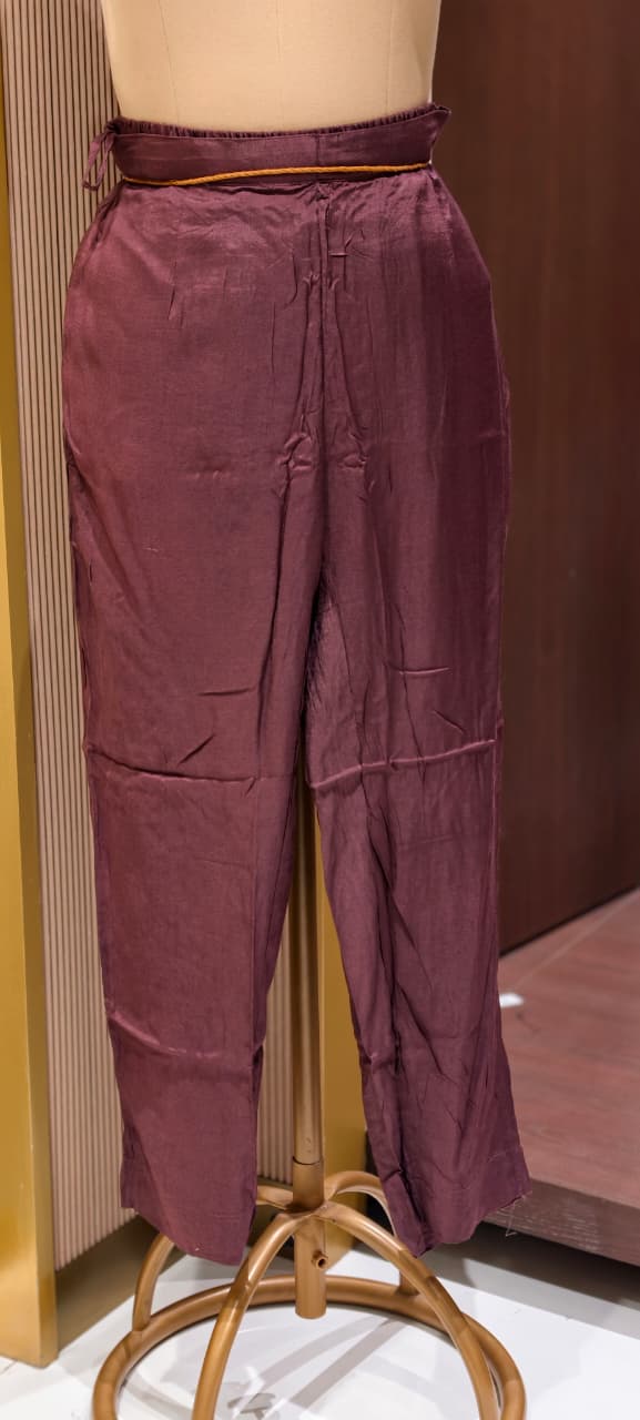 Chocolate Brown Paisley Motif Russian Silk Full Suit Set With Dupatta Heavily Embroidered
