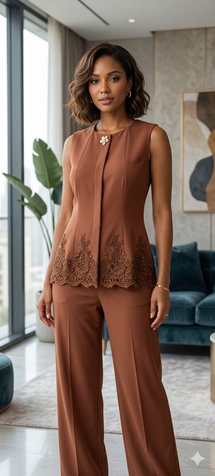 Peplum Silhouette Vertical Detailing Floral Embroidered Work Co-Ord Set- 15028