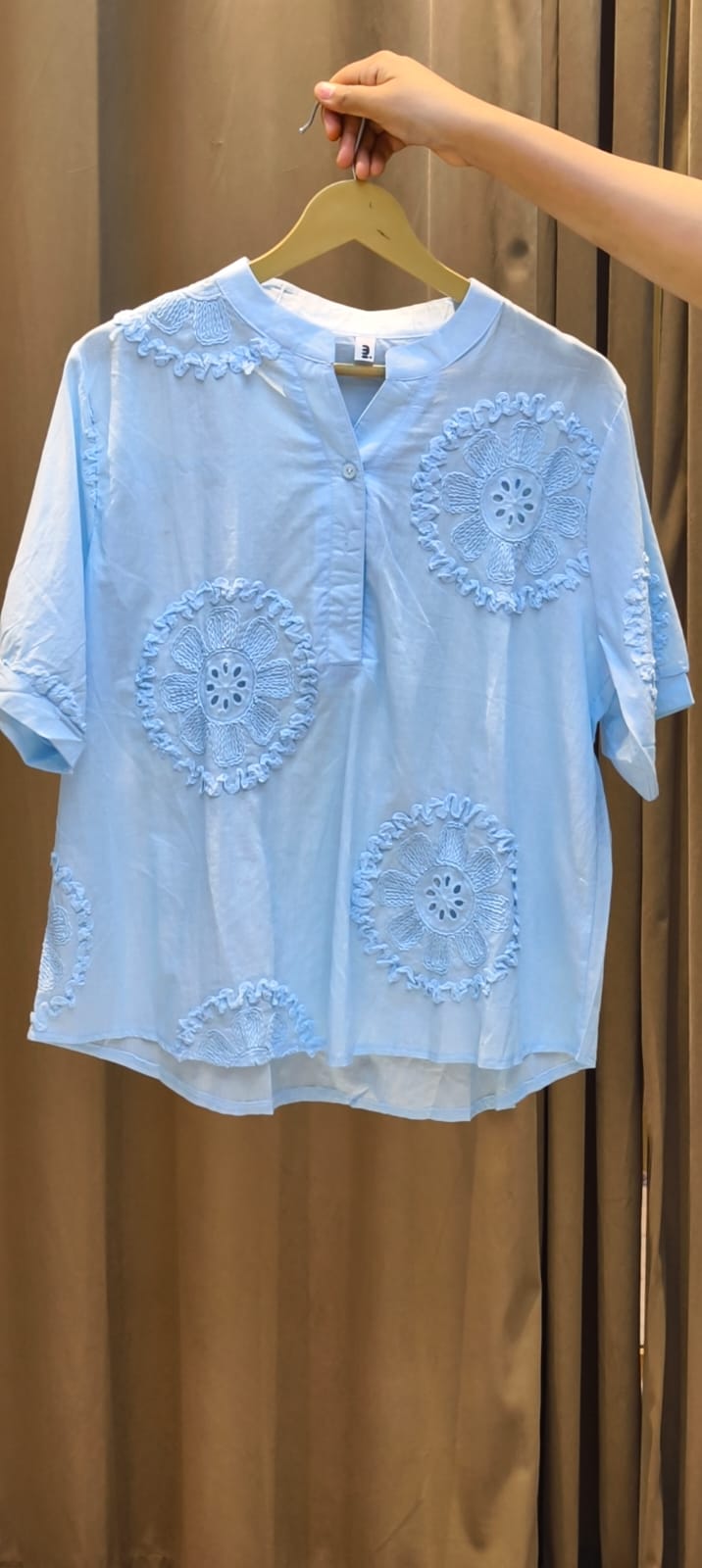 Premium Embroidered Cotton Summer Imported Western Casual Top- 15139