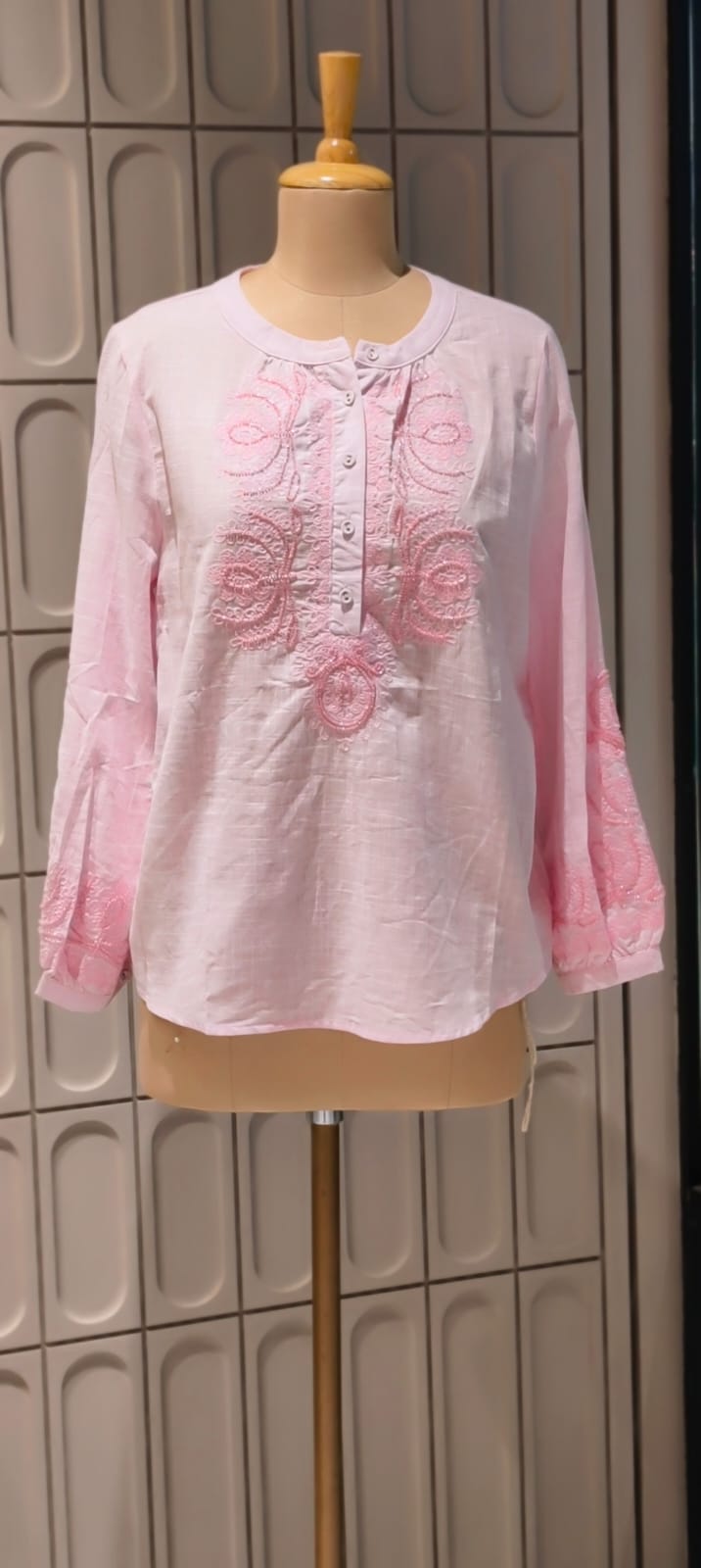 Embroidered Yoke With Cut-Dana Highlights Casual Western Imported Top- 15154