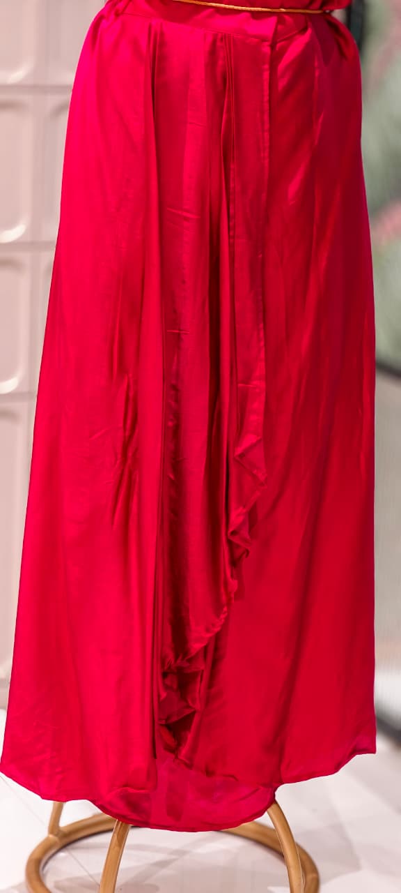 Premium Floral Embellished Long Tunic with Palazzo Trousers