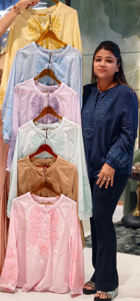 Embroidered Yoke With Cut-Dana Highlights Casual Western Imported Top- 15154