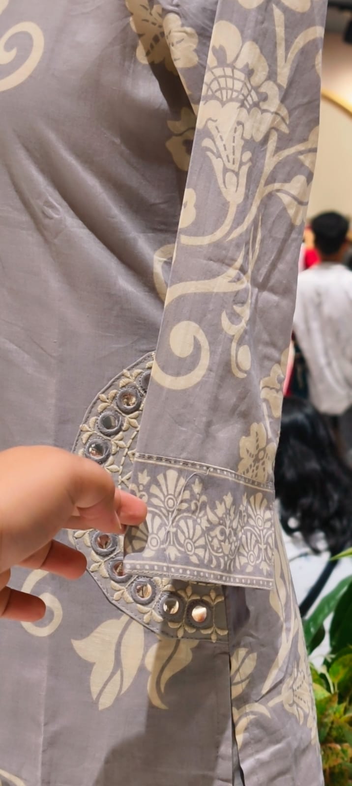 Ivory Blossom Elegance Noor Floral Printed Charm Cotton Full Suit Set With Dupatta- 15358