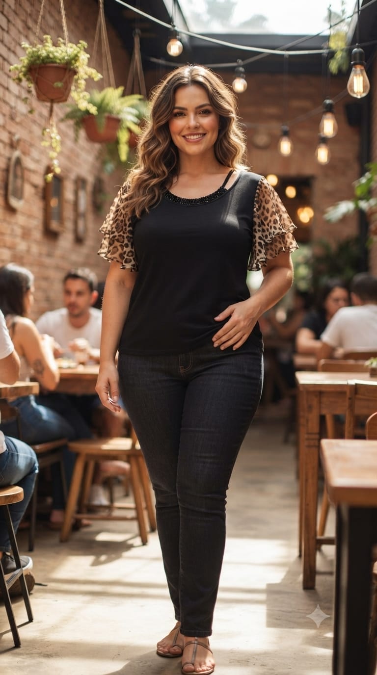 Wild-Child Leopard Print Flutter Sleeve Imported Top- 15229