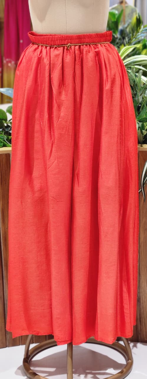 Ombre Pink and Orange Kaftan Kurta Pant Set with Cowrie Shell and Tassel Embellishments- 13261