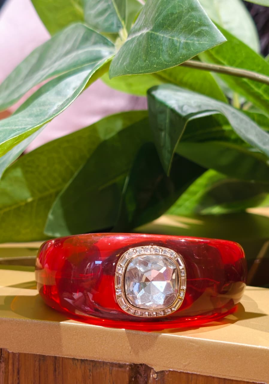 Premium Designer Resin Kada with Mid Crystal Stone