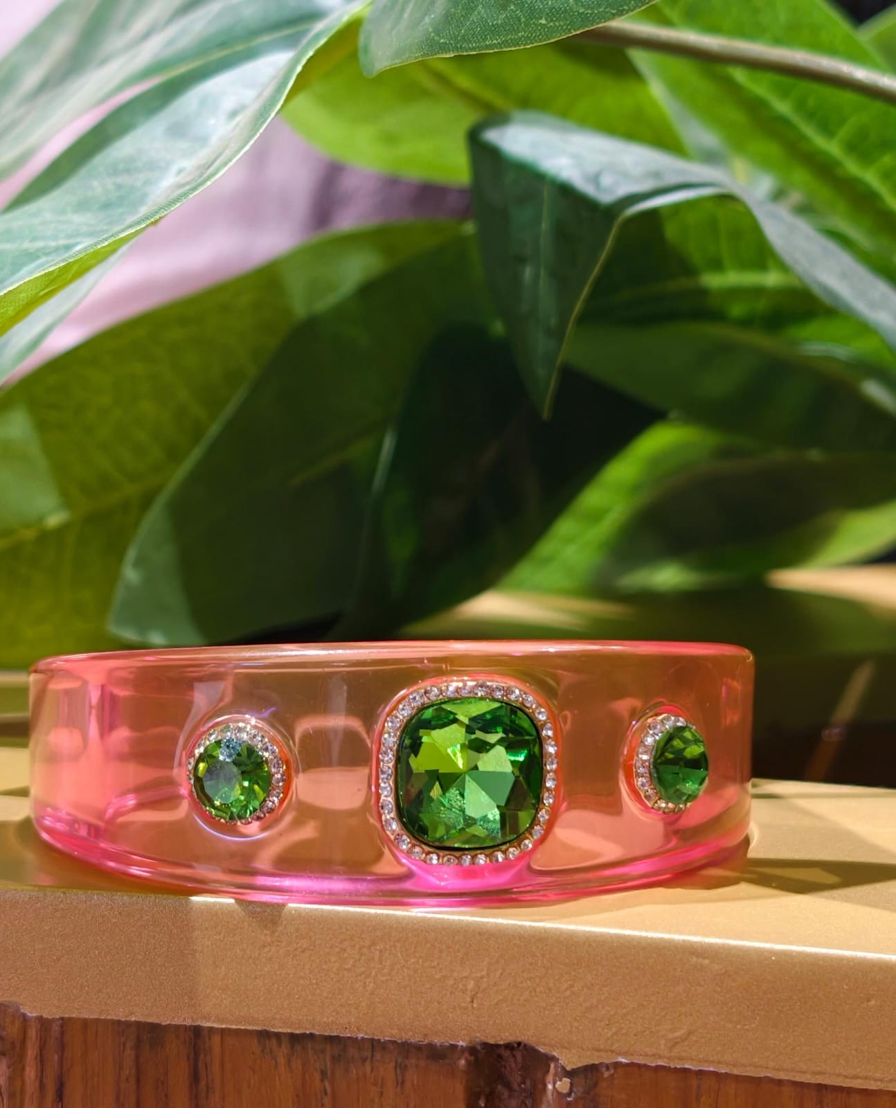 Premium Designer Resin Kada with Mid Crystal Stone