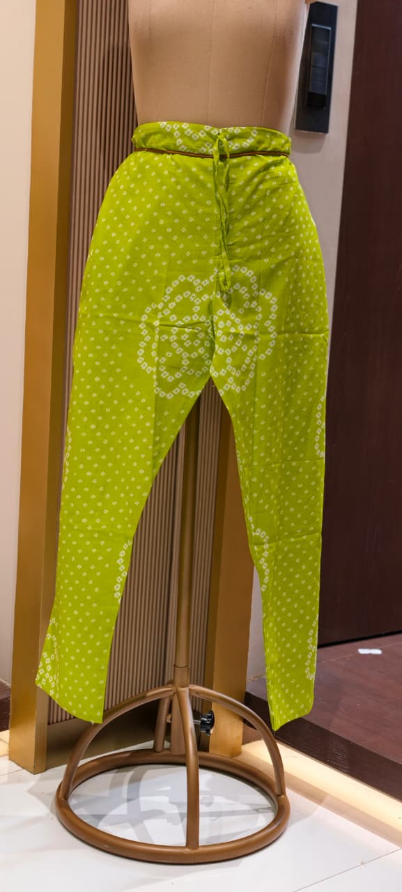 Traditional Leheriya Pattern Embellished V-Neck Ethnic Cotton Full Suit Set With Dupatta- 15561, 15560