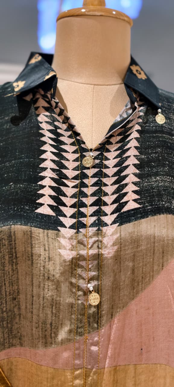 Beautifully Multi Printed Collared Casual Wear Crepe Shirt- 15634