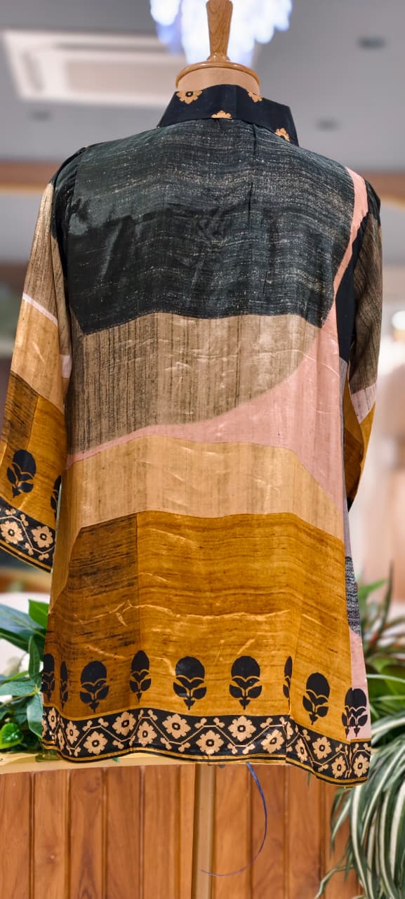 Beautifully Multi Printed Collared Casual Wear Crepe Shirt- 15634