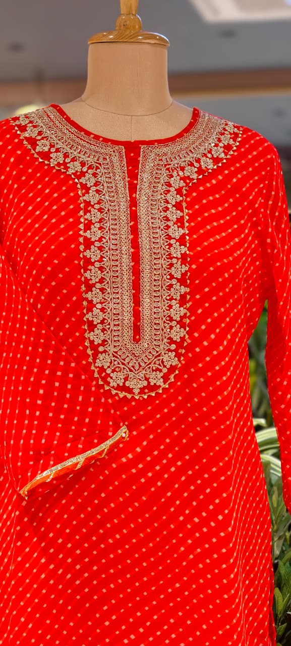 Meher Festive Lehriya Tides Georgette Kurti Only