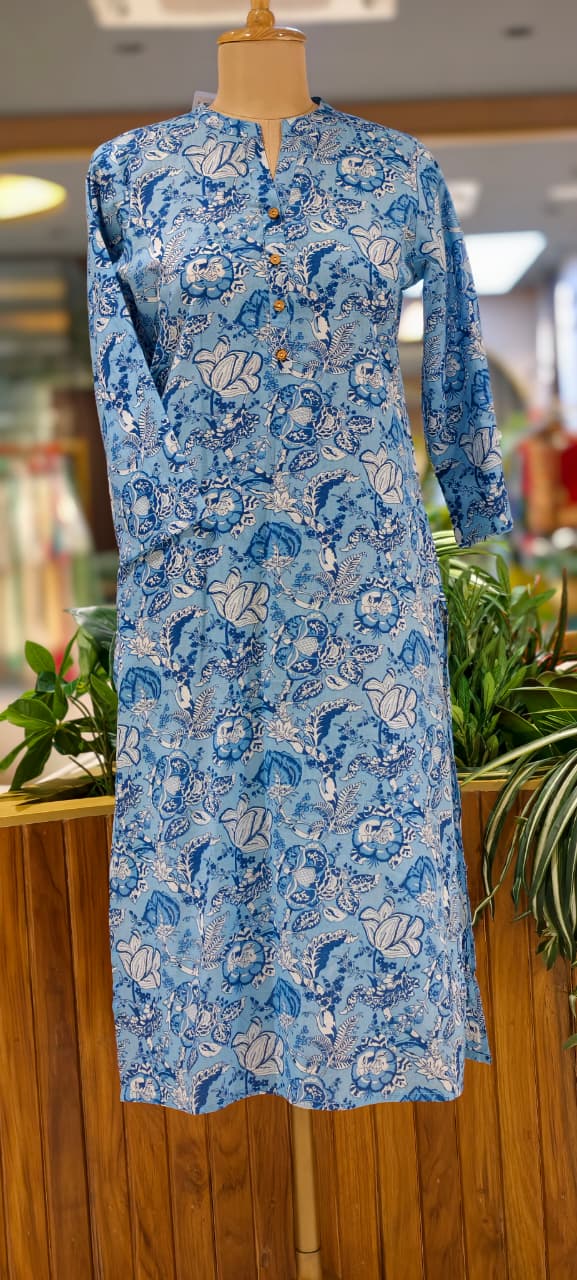Pure Cotton Printed Comfortable Kurti Only With Pockets -15695