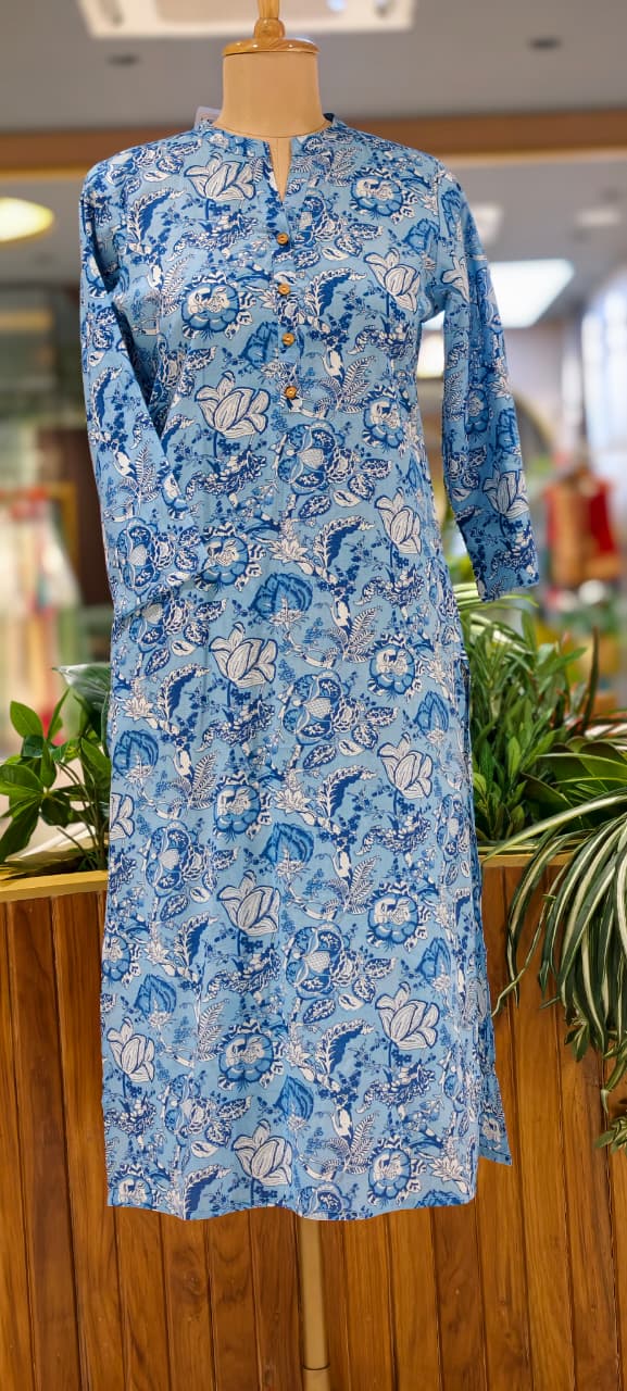 Pure Cotton Printed Comfortable Kurti Only With Pockets -15695