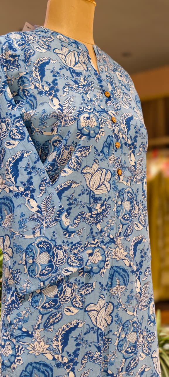 Pure Cotton Printed Comfortable Kurti Only With Pockets -15695