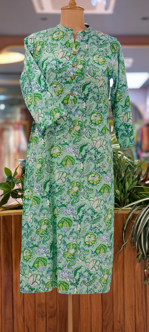 Pure Cotton Printed Comfortable Kurti Only With Pockets -15695
