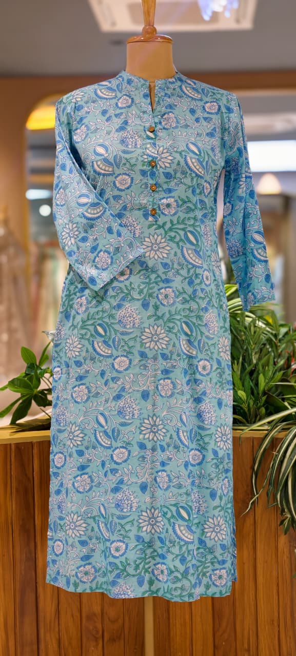 Pure Cotton Printed Comfortable Kurti Only With Pockets -15695