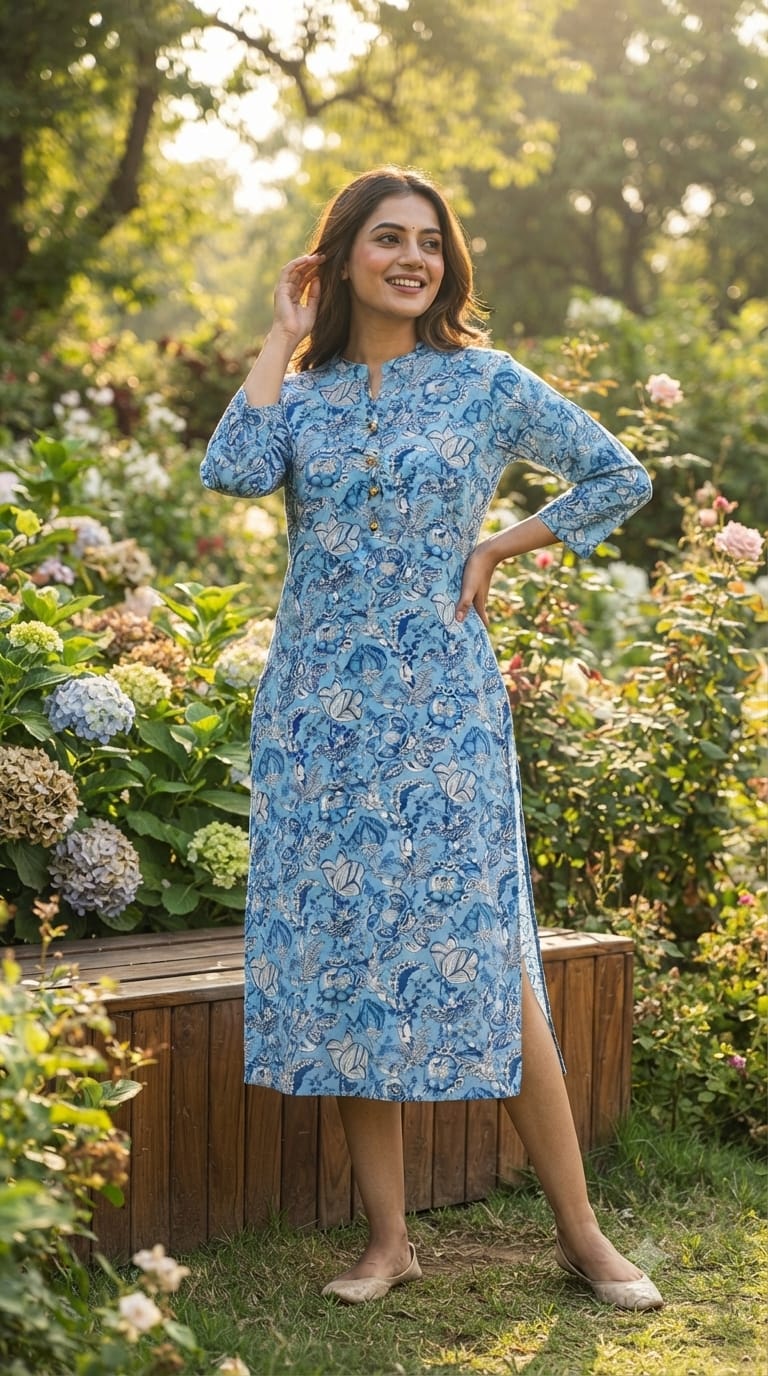 Pure Cotton Printed Comfortable Kurti Only With Pockets -15695