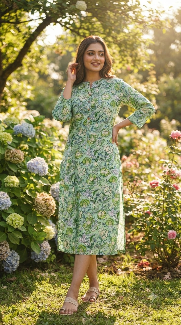 Pure Cotton Printed Comfortable Kurti Only With Pockets -15695