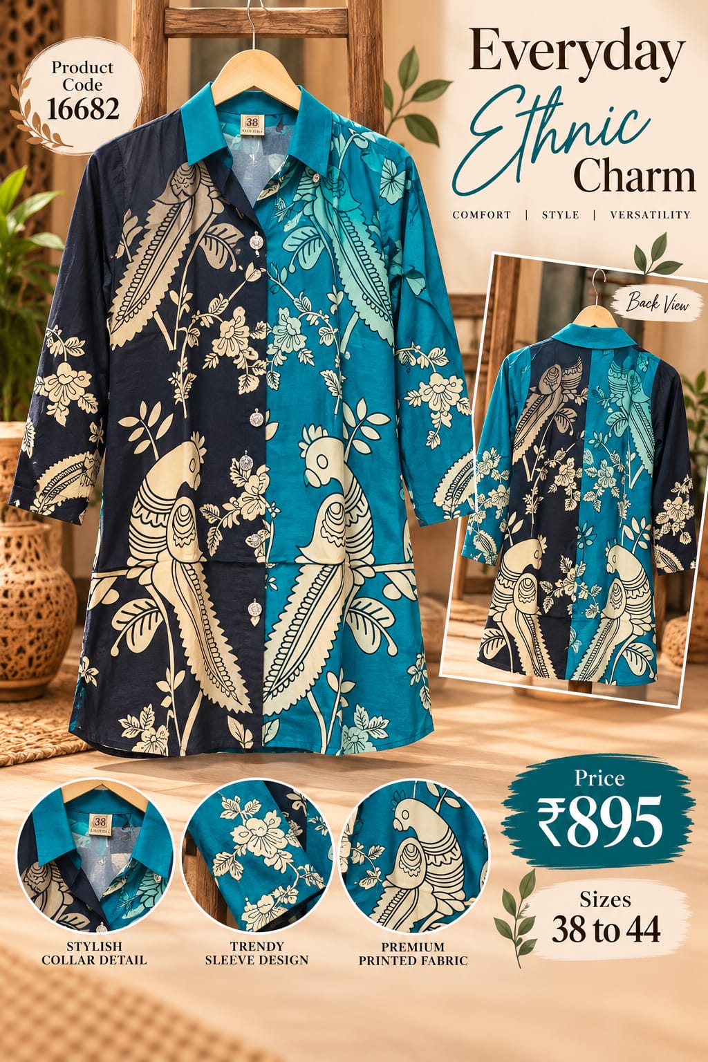 Exclusive Multi Prints With Multi Color Pallete Crepe Shirt- 16692