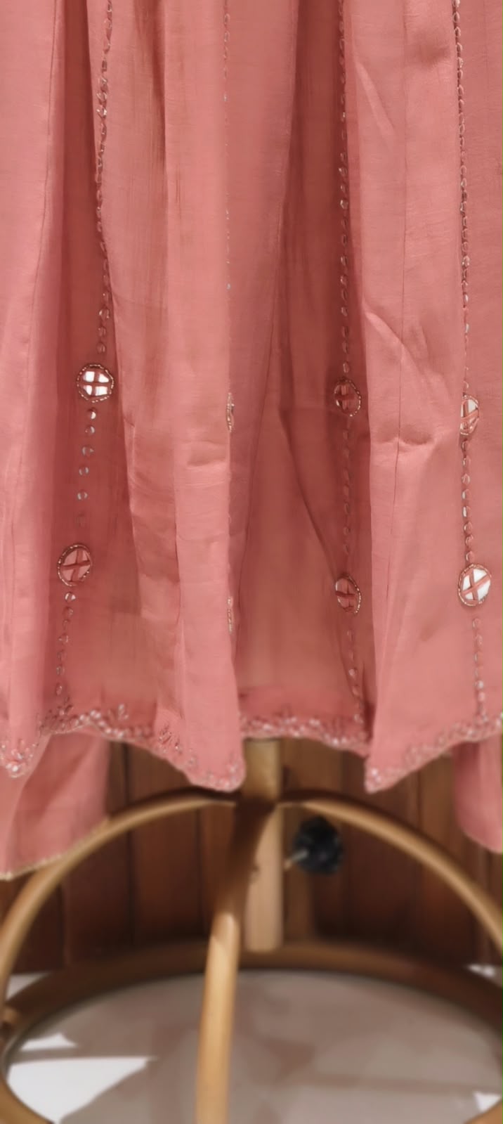 Embroidered Heavy Intricate Real Mirror Panel Mul-Chanderi Anarkali Full Suit Set With Dupatta- 16773