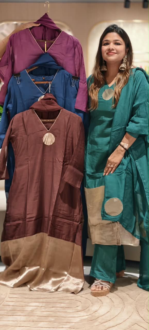 Pure Banarasi Mul-Chanderi With Silk Touch Rich Look Full Suit Set With Dupatta- 16811