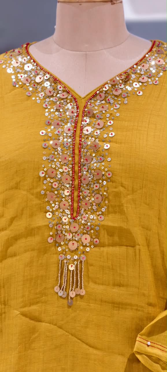 Pure Mulchanderi Sharara Set with Intricate Gotta Embroidery & Elegant Dupatta 17000